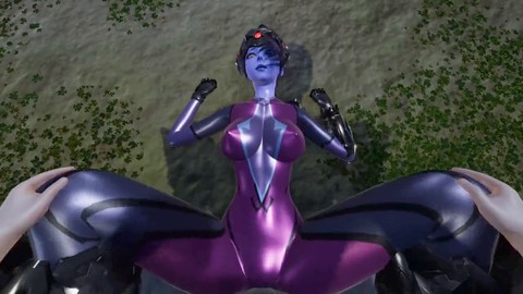 POV with Widowmaker featuring a big ass and some anime action with a blowjob